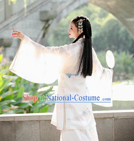 Traditional Chinese Song Dynasty Swordswoman Replica Costumes Ancient Nobility Lady Hanfu Dress for Women