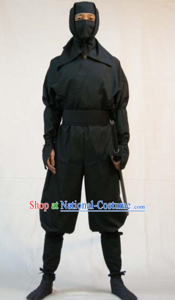 Ancient Asian Japanese Ninja Costume Fighter Costumes Complete Set for Men or Women