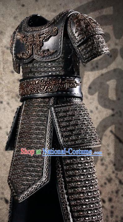 Chinese Ancient Cosplay General Yin Ji Armor and Helmet Traditional Qin Dynasty Supreme Commander Costumes Complete Set for Men