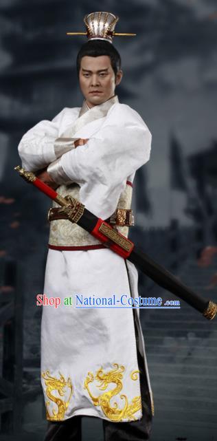 Chinese Ancient Cosplay General Zhou Yu Armor and Helmet Traditional Three Kingdoms Period Supreme Commander Costumes Complete Set for Men