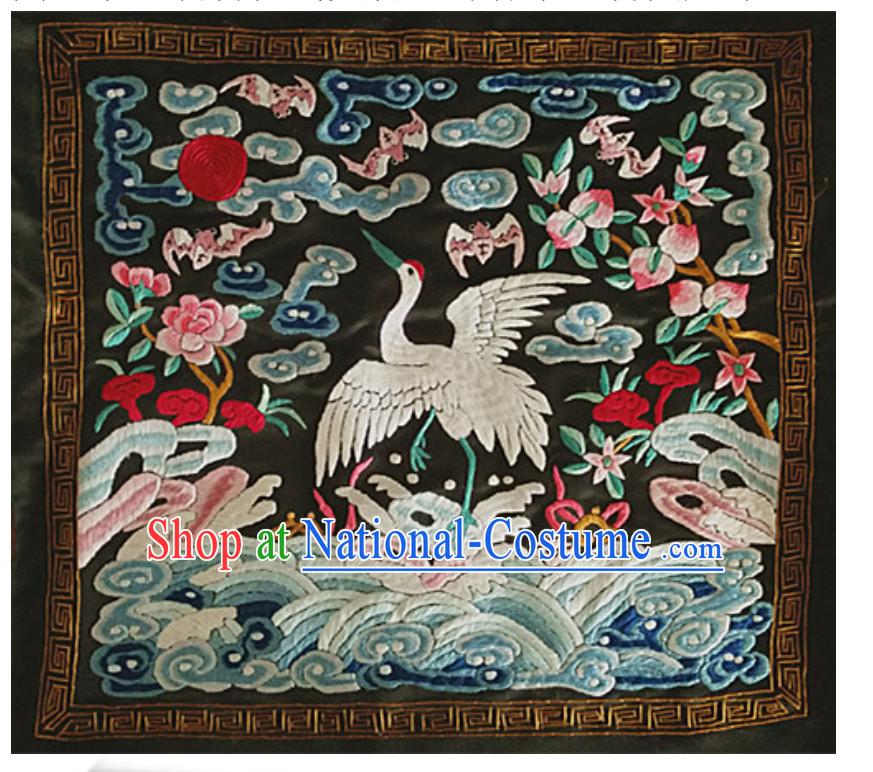 Traditional Qing Dynasty Style Officer Bu Zi Crane Embroidery Arts