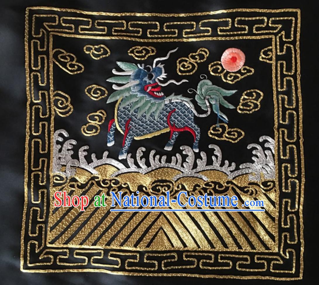 Traditional Qing Dynasty Style Officer Bu Zi Kylin Embroidery Arts