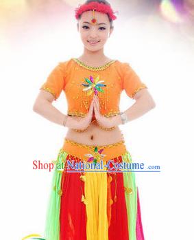 Indian Dance Costume India Traditional Stage Show Dance Dress for Women