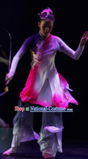 Traditional Chinese Classical Dance Competition Costumes Umbrella Dance Group Dance Stage Show Dress for Women