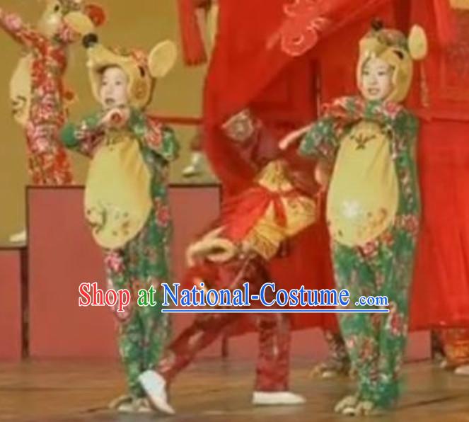 Traditional Chinese New Year Celebration Rat Year Mouse Dance Costume Complete Set for Adults or Children