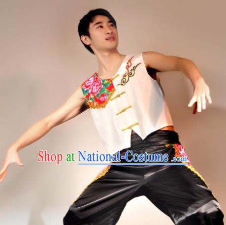 Traditional Chinese Folk Dance Costume Yanko Dance Stage Show Clothing for Men