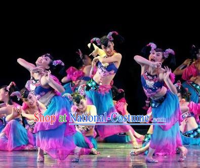 Traditional Chinese Tao Li Cup Classical Dance Costume Fan Dance Stage Show Dress for Women