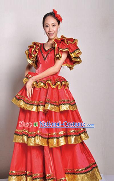 Professional Modern Dance Chorus Costume Opening Dance Stage Show Red Dress for Women