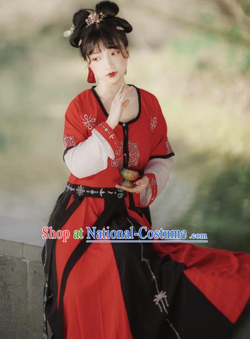 Chinese Tang Dynasty Court Maid Hanfu Dress Traditional Ancient Palace Maidservants Costumes for Women