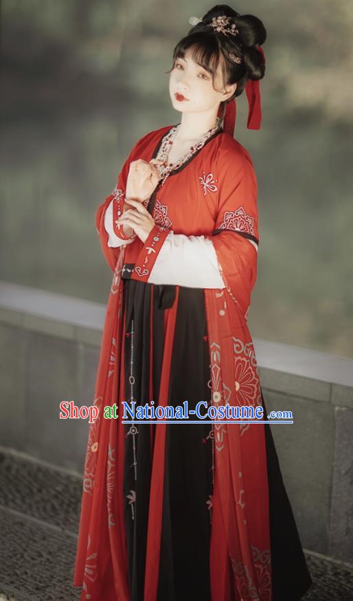 Chinese Tang Dynasty Court Maid Hanfu Dress Traditional Ancient Palace Maidservants Costumes for Women