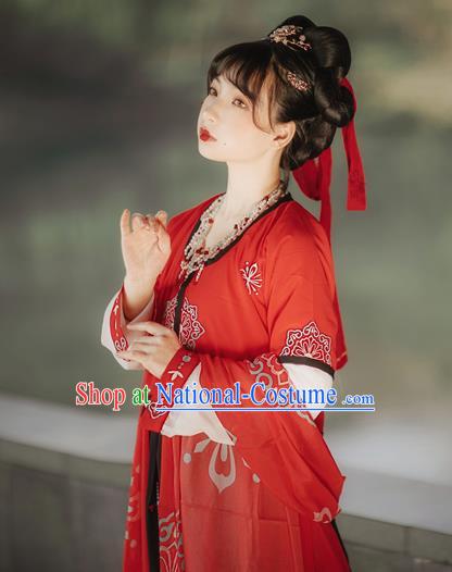 Chinese Tang Dynasty Court Maid Hanfu Dress Traditional Ancient Palace Maidservants Costumes for Women