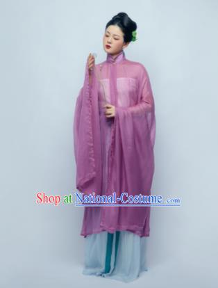 Traditional Chinese Ancient Dowager Purple Hanfu Dress Ming Dynasty Court Lady Replica Costume for Women