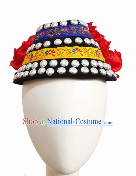 Chinese Traditional Ethnic Dance Hair Accessories Yi Nationality Dance Hat for Women