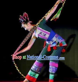 Chinese Traditional Folk Dance Drum Dance Outfits Yangko Group Dance Costume for Women