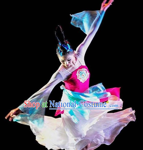 Chinese Traditional Classical Dance Orchid Dance Outfits Group Dance Costume for Women