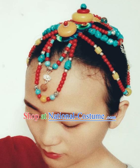 Chinese Traditional Tibetan Ethnic Hair Clasp Hair Accessories Zang Minority Nationality Headwear for Women