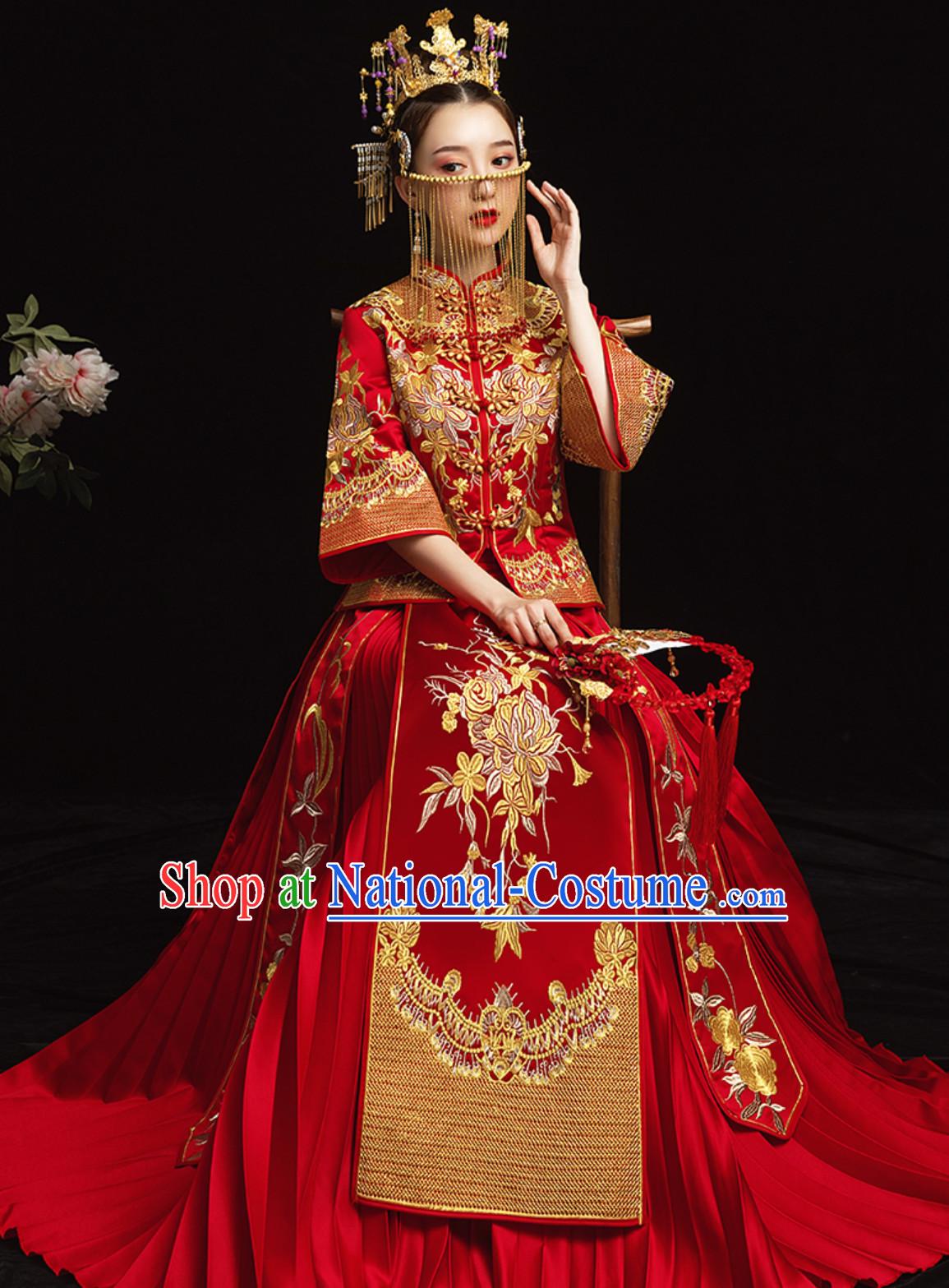 Top Chinese Empress Design Beautiful Bride Wedding Clothing for Women