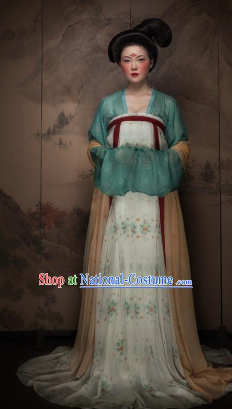 Traditional Chinese Tang Dynasty Royal Lady Hanfu Dress Ancient Imperial Concubine Replica Costumes for Women