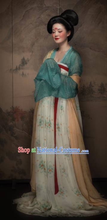 Traditional Chinese Tang Dynasty Royal Lady Hanfu Dress Ancient Imperial Concubine Replica Costumes for Women