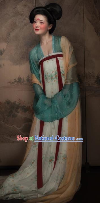 Traditional Chinese Tang Dynasty Royal Lady Hanfu Dress Ancient Imperial Concubine Replica Costumes for Women