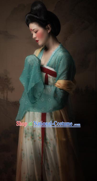 Traditional Chinese Tang Dynasty Royal Lady Hanfu Dress Ancient Imperial Concubine Replica Costumes for Women