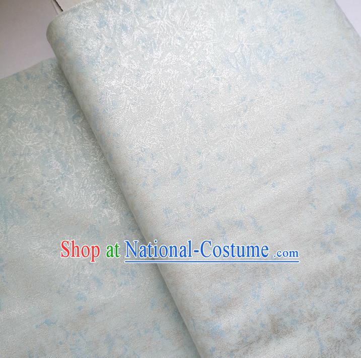 Traditional Chinese Cheongsam Classical Light Blue Pattern Brocade Fabric Ancient Hanfu Silk Cloth