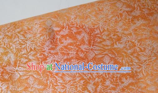 Traditional Chinese Cheongsam Classical Pattern Orange Brocade Fabric Ancient Hanfu Silk Cloth