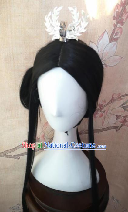 Chinese Traditional Cosplay Peri Princess Wigs Ancient Nobility Lady Wig Sheath Hair Accessories for Women