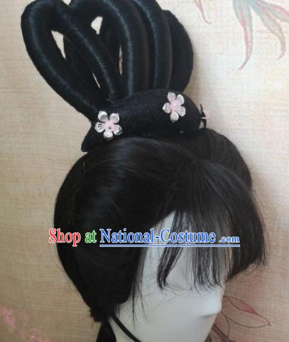 Chinese Traditional Cosplay Flying Apsaras Wigs Ancient Nobility Lady Wig Sheath Hair Accessories for Women