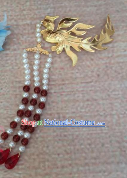 Chinese Traditional Princess Beads Tassel Phoenix Hairpins Ancient Court Lady Hair Accessories for Women