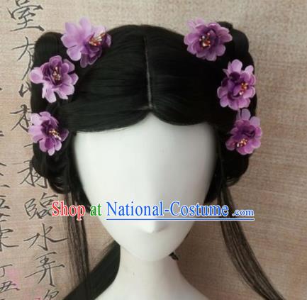 Chinese Traditional Cosplay Court Maid Wigs Ancient Maidservants Wig Sheath Hair Accessories for Women