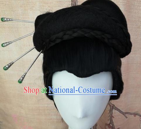 Chinese Traditional Cosplay Nobility Mistress Wigs Ancient Countess Wig Sheath Hair Accessories for Women