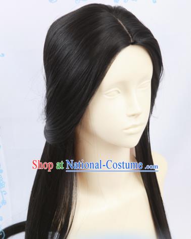 Chinese Traditional Cosplay Imperial Concubine Hair Wigs Ancient Female Swordsman Wig Sheath Hair Accessories for Women