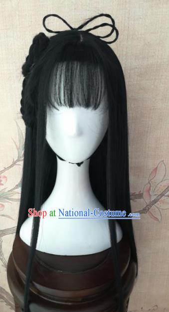 Chinese Traditional Cosplay Servant Girl Xue Yan Wigs Ancient Maidservants Wig Sheath Hair Accessories for Women