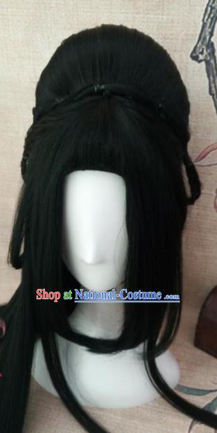 Chinese Traditional Cosplay Imperial Consort Wigs Ancient Goddess Wig Sheath Hair Accessories for Women