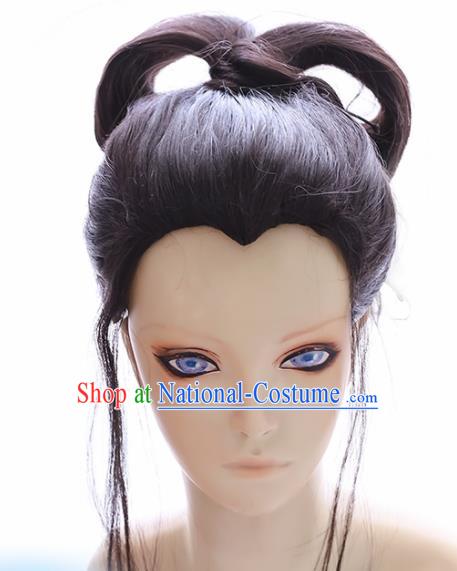 Japanese Traditional Cosplay Geisha Wigs Halloween Okuni Wig Sheath Hair Accessories for Women