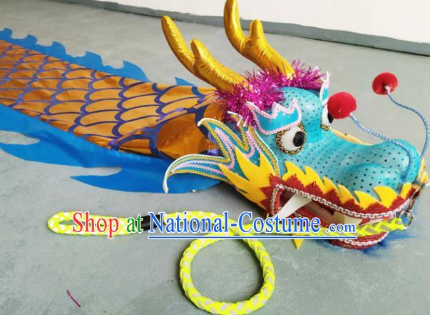 Chinese Folk Dance Dragon Dance Competition Blue Dragon Head Traditional Dragon Dance Prop for Adult