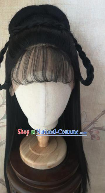 Chinese Traditional Cosplay Princess Wigs Ancient Nobility Lady Wig Sheath Hair Accessories for Women