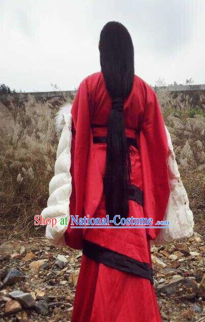 Traditional Chinese Han Dynasty Court Dancer Red Hanfu Dress Ancient Imperial Concubine Replica Costumes for Women