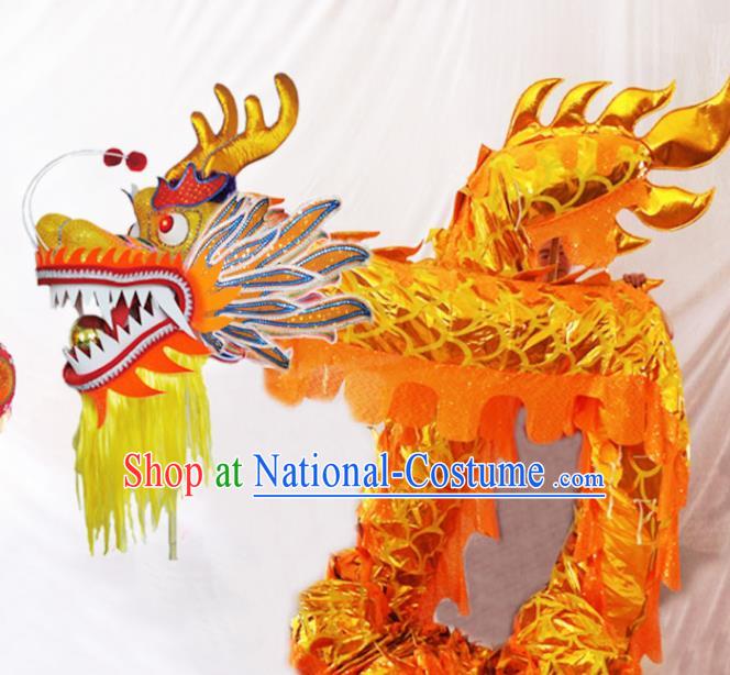 Chinese New Year Dragon Dance Competition Yellow Dragon Head Traditional Dragon Dance Prop Complete Set for Adult