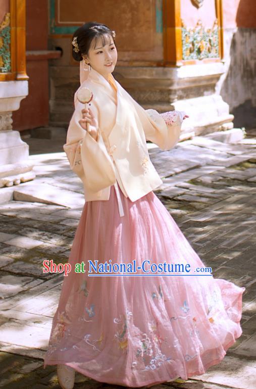 Traditional Chinese Ming Dynasty Replica Costumes Ancient Nobility Lady Hanfu Blouse and Dress for Women