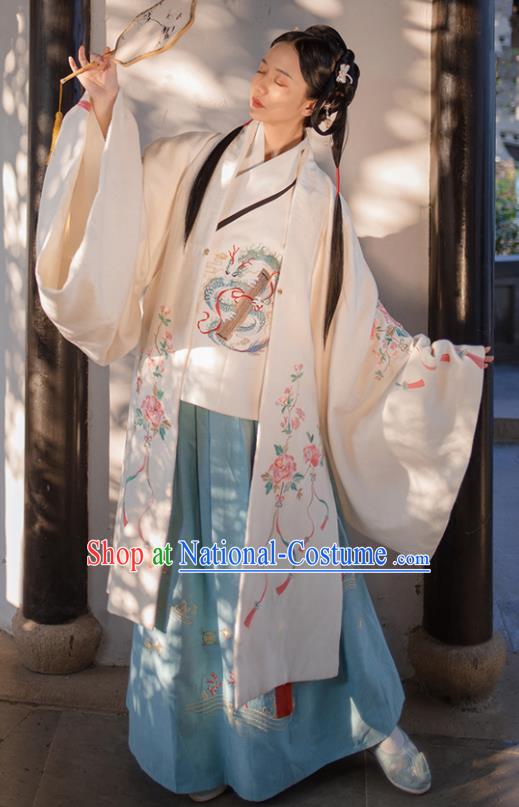 Traditional Chinese Ming Dynasty Embroidered Dress Ancient Hanfu Nobility Lady Replica Costumes for Women