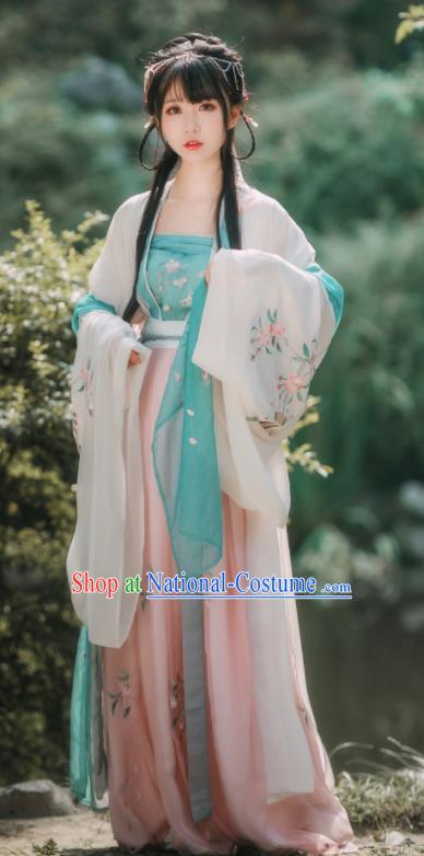 Ancient Chinese Song Dynasty Nobility Lady Embroidered Historical Costumes for Women