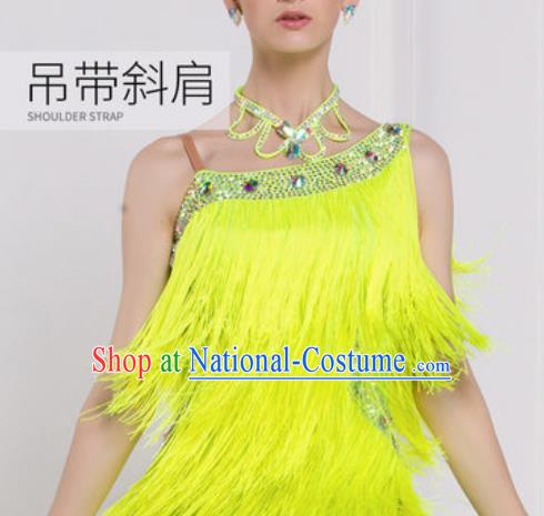 Professional Latin Dance Cha Cha Tassel Dress Modern Dance International Samba Dance Competition Costume for Women