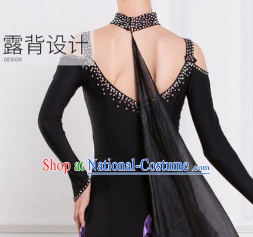 Top Waltz Competition Modern Dance Leopard Dress Ballroom Dance International Dance Costume for Women