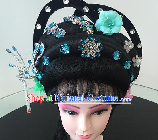 Chinese Beijing Opera Headgear Traditional Peking Opera Diva Wig and Hair Accessories for Women