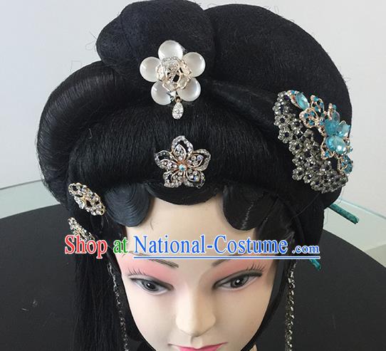 Chinese Beijing Opera Headgear Traditional Peking Opera Diva Wig Sheath and Hair Accessories for Women