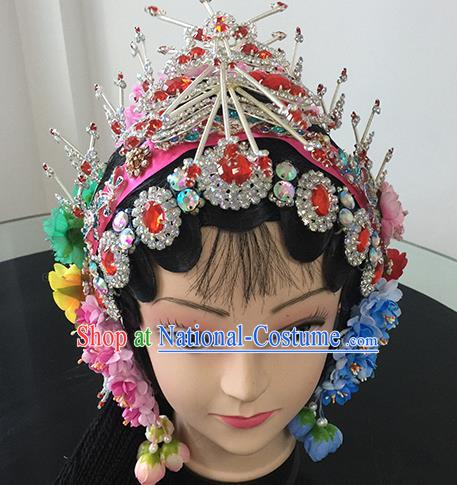 Chinese Beijing Opera Headgear Traditional Peking Opera Actress Wig Sheath and Hair Accessories for Women