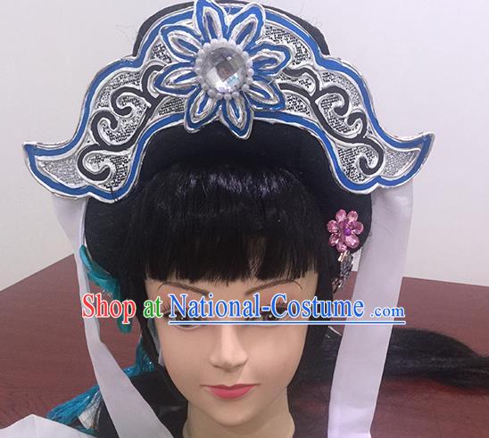 Chinese Beijing Opera Headgear Traditional Peking Opera Taoist Nun Wig Sheath and Hair Accessories for Women