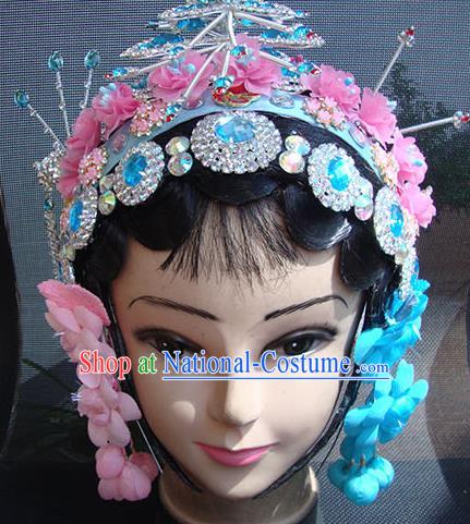 Chinese Beijing Opera Maidservants Headgear Traditional Peking Opera Wig Sheath and Hair Accessories for Women